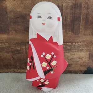 Red Kimono Doll with Floral Design